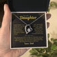 Forever Love Necklace with Beautiful  Message Card from Father to Daughter, white gold/yellow gold