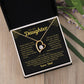 Forever Love Necklace with Beautiful  Message Card from Father to Daughter, white gold/yellow gold
