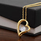 Forever Love Necklace with Beautiful  Message Card from Father to Daughter, white gold/yellow gold