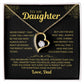 Forever Love Necklace with Beautiful  Message Card from Father to Daughter, white gold/yellow gold