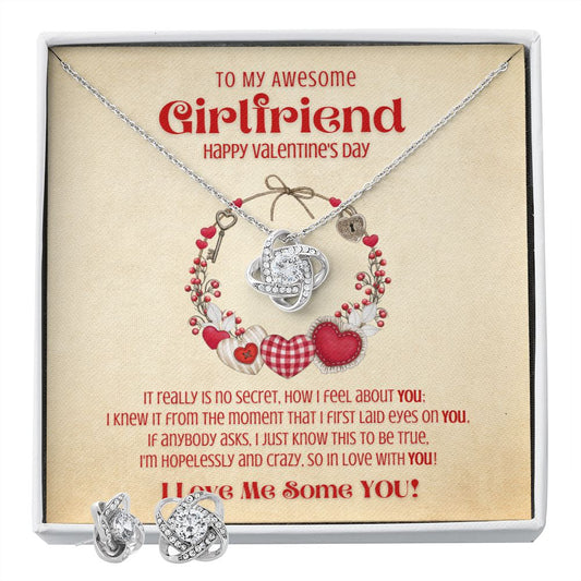 To My Girlfriend - Love Knot Earring and Necklace set