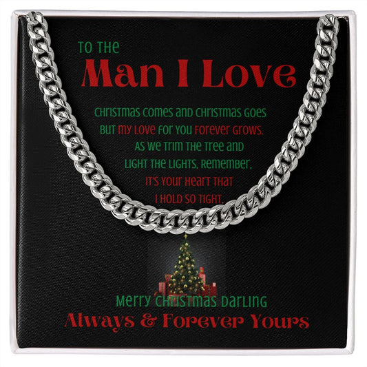 Man I Love - Merry Christmas - Cuban Link Chain Necklace