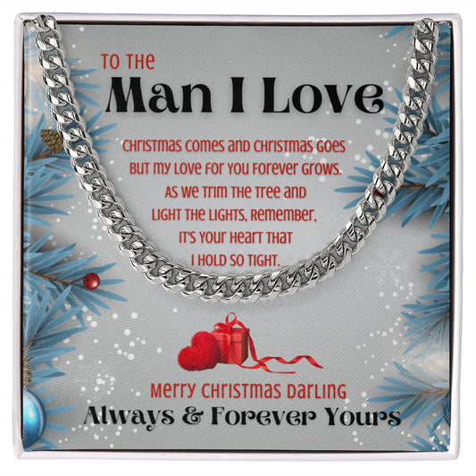 Man I Love - Merry Christmas - Cuban Link Chain Necklace