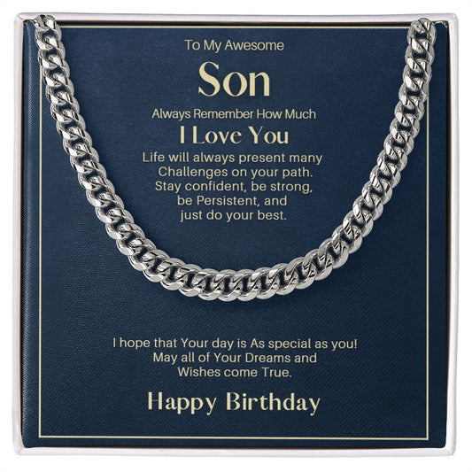 Cuban Link Chain - To My Son - Happy Birthday