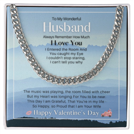 Cuban Chain Link Necklace - Husband Valentines - Caught My Eye