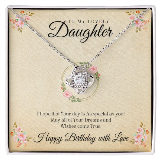 Love Knot Necklace - Happy Birthday Daughter