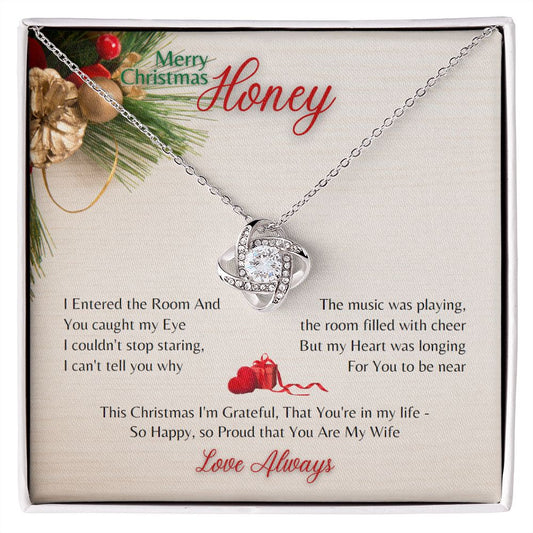 Love Knot Necklace - Merry Christmas Honey