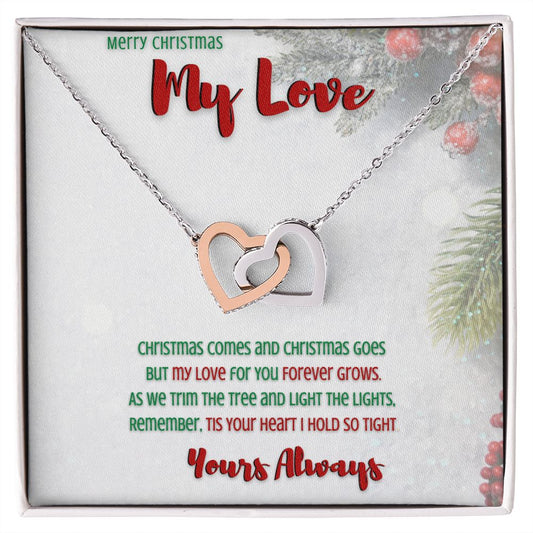 My Love Forever Grows Interlocking Heart Necklace