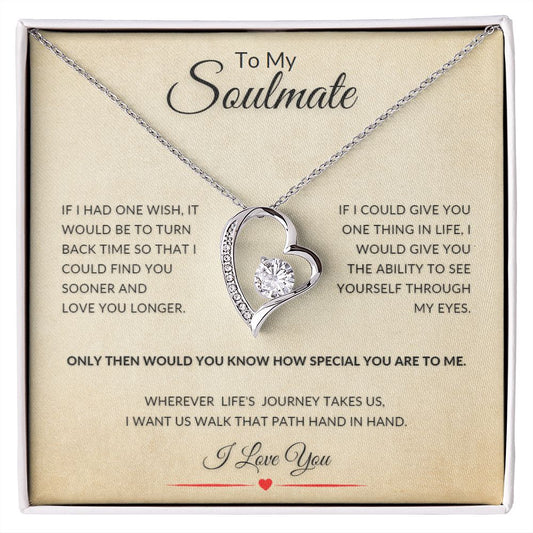 Forever Love Necklace - To My Soulmate, antique - Silver/Gold