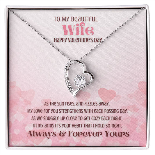 Wife Valentine - Forever Love Necklace - Silver / Gold