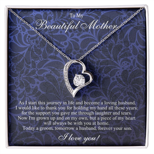 Forever Love Necklace, Silver/Gold - Mother's Day, Beautiful Mother, from Son to Mother