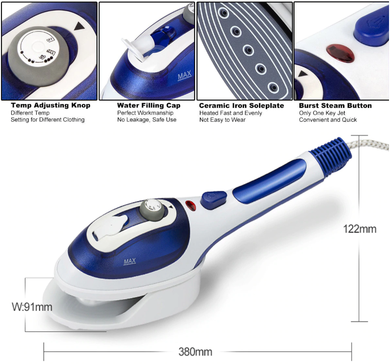 2 in 1 Portable Steam Iron